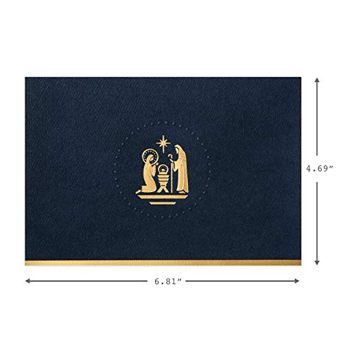 Hallmark Signature Christmas Boxed Cards, Gold Nativity (10 Christmas