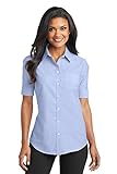 Port Authority Ladies Short Sleeve SuperPro Oxford Shirt. L659 Oxford Blue M