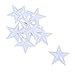 HOUSWEETY 10pcs White Star Embroidered Iron On/Sew On Badge Applique Patch