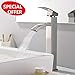 VCCUCINE Contemporary Modern Brushed Nickel Tall Single Handle Bathroom Vessel Sink Faucet, Laundry Stainless Steel Sink Faucet With Two 3/8