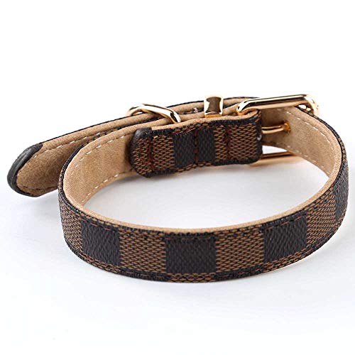 Yizepet Leather Dog Collar，Adjustable Collar with Heavy Duty Metal Buckle，Premium Quality Soft Touch for Small Medium Large Dogs