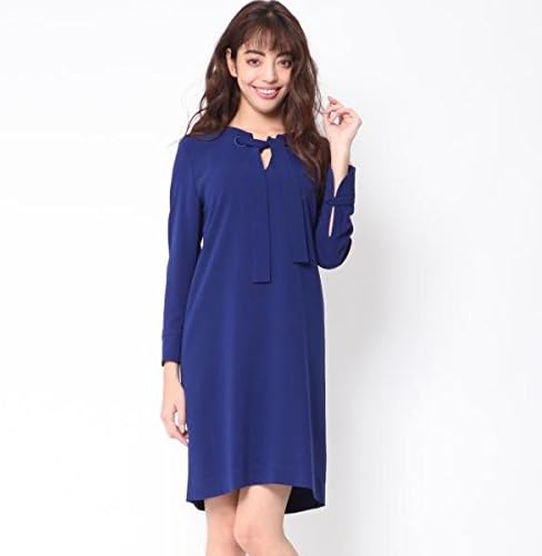 Amazon Co Jp ビアッジョブルー Viaggio Blu 二重織りアイレット風ボウタイワンピース ロイヤルブルー S 服 ファッション小物