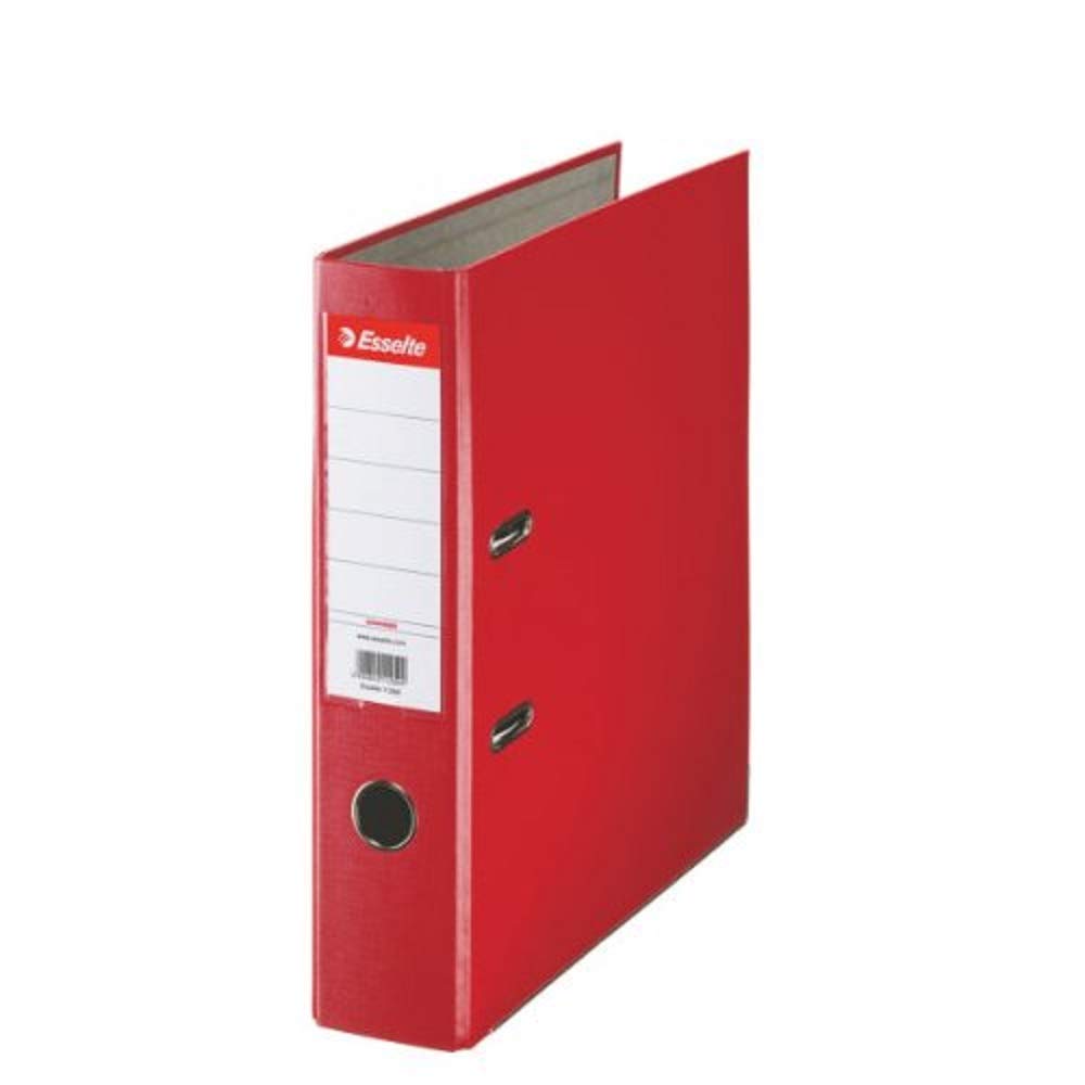 Esselte A4 Lever Arch File, Red, 75mm Spine, Plastic, Pack of 1, 11253