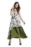 Youtobin Women's Summer Cotton Green Floral Folk Style Maxi Dress