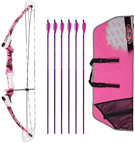 Genesis Bows Original Youth Bow with Six Arrows Bundle (Choose Your Color), NASP Official Compound Bow of The National Archery in The Schools Program | Great for Beginners