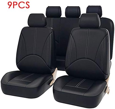 Newsoul シートカバー 9枚セット カーシートカバー 普通車 防水 車シートカバー スーパーセール レザー 合皮 合成皮革 フロントシートカバー 全席ヘッドレストカバー 1 5 後席クッションカバー カー用品 バックシートクッションカバー 2 フックパック