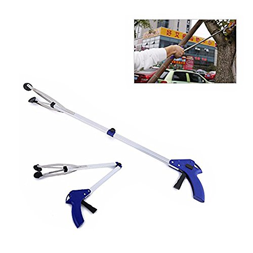 WarmClean Foldable Trash Picker, 32 inch Lightweight Aluminum Clean Tool Grabber for Pregnant Elder Disabled Hotel Garden Pool Reaching Assistant Litter Nabber Pick Up Arm Extension Reacher
