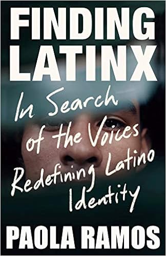 Cover Art- "Finding Latinx" book title is layed over the face of a Latino man