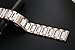 AUTULET 18mm Luxury Ceramic Link Watch Strap Replacement in Two Tone Rose Gold and White Solid Stainless Steel