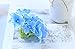 Veryhome 12pcs Blooming Silk Hydrangea Flower Heads for DIY Bouquets Wedding Centerpieces Home Decor (Sky Blue)