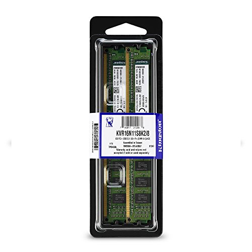 Kingston ValueRAM 8GB Kit (2x4GB) 1600MHz DDR3 Non - ECC CL11 DIMM SR x8 Desktop Memory KVR16N11S8K2/8