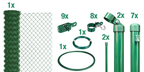 Alberts 633097 Maschendrahtzaun als Zaun-Komplettset, zum Einbetonieren | verschiedene Längen und Höhen - wahlweise in… – Bild 3