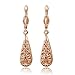Rose Gold Filigree Teardrop Leverback Earrings (rose 002)