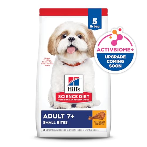 HILL’S SCIENCE DIET ADULT 7+ SMALL BITES DRY DOG FOOD, CHICKEN MEAL, BARLEY, & RICE, 5 LB. BAG