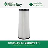 Dirt Devil F1 (F-1) Washable and Reusable Replacement Filter. Designed by FilterBuy to Replace Dirt Devil Part #'s 3JC0280000 / 3-JC0280-000 & 2JC0280000 / 2-JC0280-000.