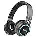 REETEC Bluetooth Headphones Over Ear - [Colorful LED Lights, 20H Playtime] Foldable Hi-Fi Stereo Wireless Headphones with Built-in Mic for iPhone, iPad, Smartphones, Laptop, PC, SD/TF, Grey