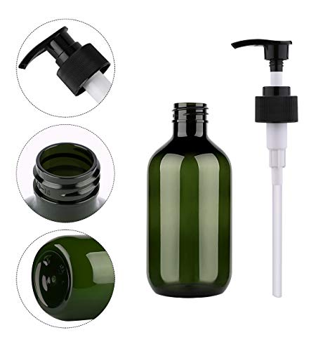 Yebeauty 300ml 10oz Empty Plastic Pump Bottles, Pump Bottle 2 Pack Pump Lotion Dispenser Empty Bottle with Pump Multipurpose for Emulsion Shampoo or Body Wash Bottle,Green