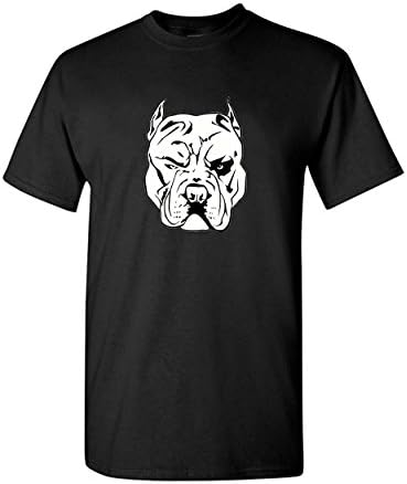 GraphicShirt Men's Angry Pitbull Printing T-Shirt XXXXL Black