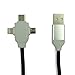 Multiple USB Adapter Charging Cable 6ft(1.83M) 3 in 1 Connector Lightning / Micro USB / Type-C for iPhone and Android