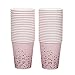 Geeklife Gold Pink Dots Paper Cups,40pcs Sparkly Gold Foil Disposable Paper Cups 9 oz for Wedding,Baby Shower,Birthday Party and Anniversary Dinner