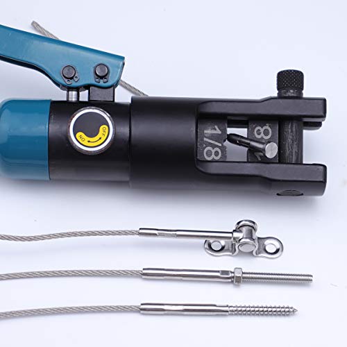 Muzata Custom Hydraulic Hand Crimper Tool for 1/8" Stainless Steel