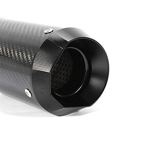 Universal Carbon Fiber Muffler Exhaust Pipe 38~51mm Motorcycles ATV Exhaust Silencer Muffler Pipe Slip-On Scooter Racing Motorcycle Exhaust Muffler Silence Silencer Black