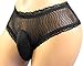 Sissy Pouch Panties Men's Silky lace Bikini Briefs Underwear Sexy for Men (Black M)