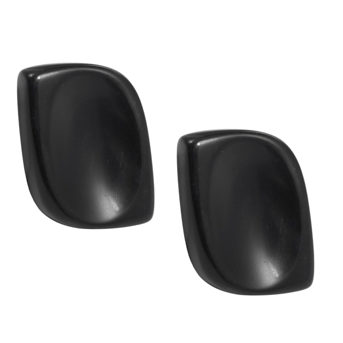 mookaitedecor Pack of 2 Natural Black Obsidian Crystal Thumb Worry Stones for Anxiety Stress Relief, Polished Rhombus Pocket Stones Palm Quartz Healing Crystal Gifts for Reiki Chakra Balancing