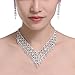 FAYBOX Sparkly Rhinestone Beaded Choker Necklace Earrings Wedding Jewelry Sets