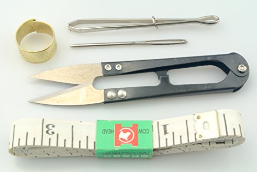 Maydahui Sewing Knitting Crochet Accessory Tool Kit with Case (Pack of 56) - Stitch Holders,Lock Markers,Circle Marker,Knitting Sewing Needle,Scissors,Measuring Tape etc