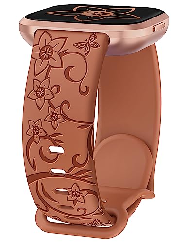 W-RARA Floral Silicone Fitbit Versa Band