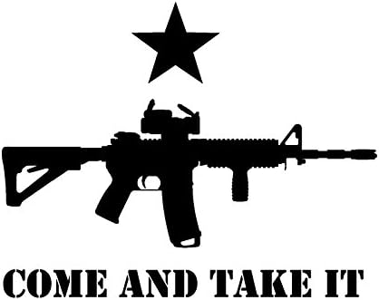 CMI DD001Come and Take It Texas Decal Sticker | 7.5-Inches by 5.9-Inches | Premium Quality Black Vinyl