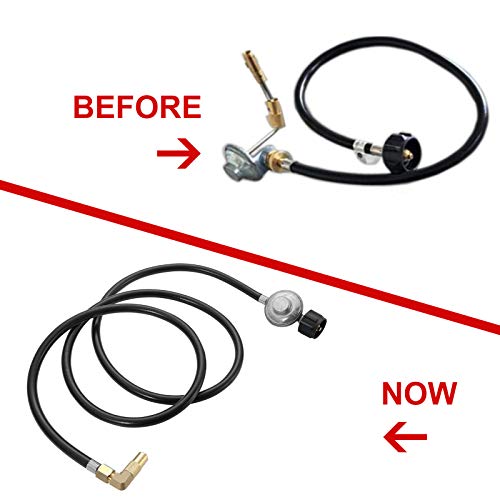 Elaeagnus 6 Feet Propane Adapter Hose with Regulator to Quick Connect for 17"/22" Blackstone