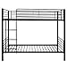 FCH Twin Over Twin Bunk Bed Easy Assembly Metal Frame W/Ladder Kids Adult Children Bedroom 78