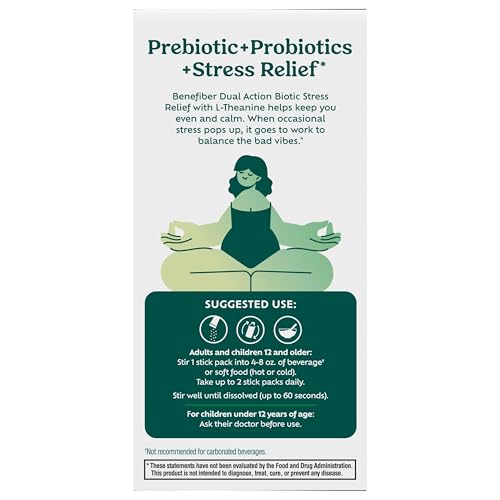 BENEFIBER DUAL ACTION BIOTIC PLUS STRESS RELIEF, 18 COUNT STICK PACKS
