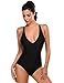 Ekouaer Women Sexy One Piece Swimsuit Straps Back Cross Monokini Bathing Suit (XXL, Black)