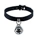 Pawstar Kitty Bell Collar Leather Choker - Black