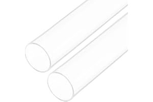 Rebower 8" Clear Plastic Rigid Pipe 36mm x 40mm(1.4" x 1.6") Acrylic Tube Round Polycarbonate Tubing, [for Plumbing, Hydrauli