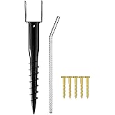 kdgarden Premium No Dig Ground Anchor Black U-Model Screw in Post Stake 27" Long Anchor Fits Full Sized 4"x4" Posts, Great for Mailbox Posts and Fence Posts