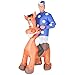 Blue Jockey Horse Racing Inflatable Costume for Adults (One Size)