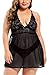 JuicyRose Sexy Open Back Lingerie Plus Size (4XL, Black)