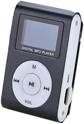 ATFUNGO Mini MP3 Player Clip USB FM Radio LCD Screen Support for 32GB Micro SD (Black)
