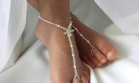 Enfants Pieds Nus Sandales Perle Cristal Et Argent Etoile De Mer Mariee Pied Porter Flower Girl Mariage Bijoux Bijoux Etoile De Mer Amazon Ca Maison Et Cuisine