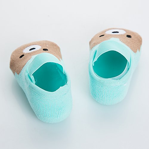 Dicry 6 Pairs Baby Girl Non Skid Mary Jane Socks Cartoon Animal Toddler Socks for 12-24 Months