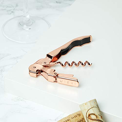 Viski Copper Double Hinged Corkscrew Wine Bottle Opener and Foil Cutter