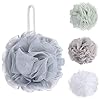 Tbestmax 4 Pack Mesh Pouf Bath Sponge - Mesh Loofah Body Exfoliating Shower Ball Shower Sponge