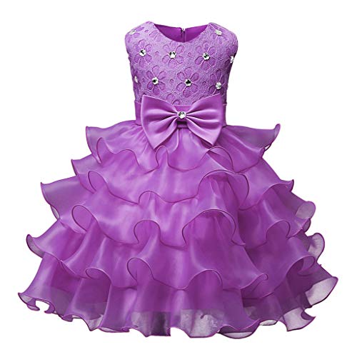 Clearance! Kids Girls Lace Floral Ruffles Princess Wedding Tutu Dresses Costume Formal Pageant Dress Ball Gown (2-3 Years, Multicolor)