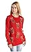 V28 Women's Christmas Reindeer Snowflakes Sweater Pullover (Tag S (US size 6), Red-3D-Nose)