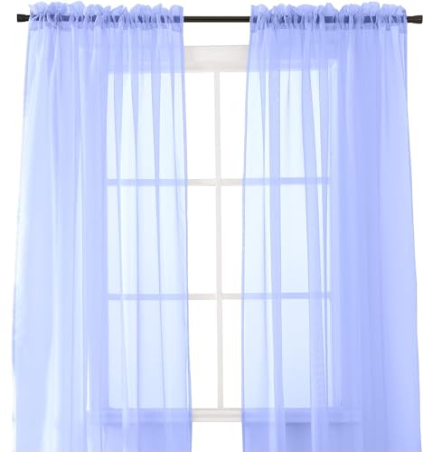 Elegant Comfort® 2-delig transparant paneel met 2 inch hengelzak - raamgordijnen 60 inch breedte x 84 inch lengte - lavendel