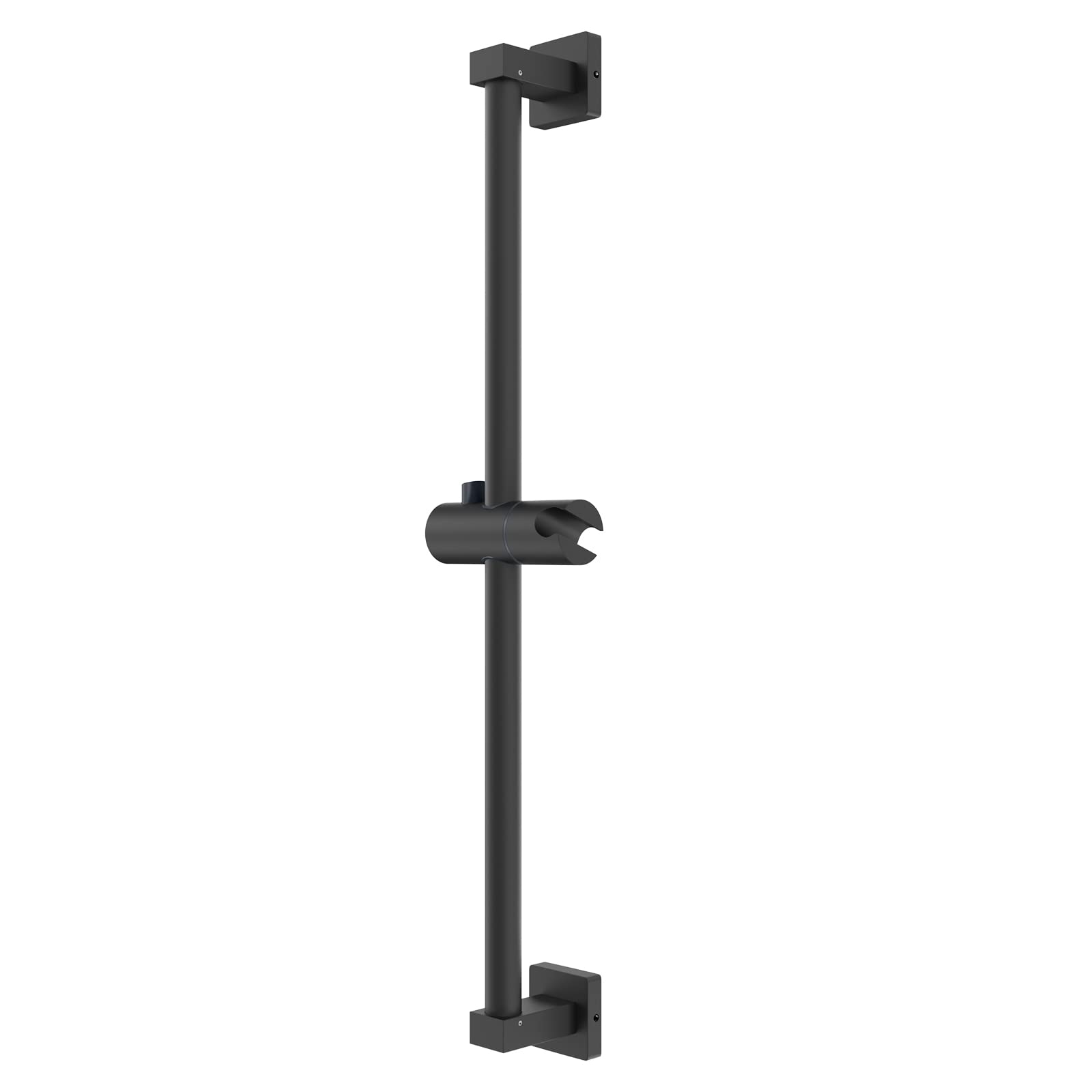 Misounda Shower Riser Rail, 610 mm Shower Slide Bar Stainless Steel Shower Slider Rail with Adjustable Fixing Shower Head Holder, Wall Mounted Shower Head Rail for Bathroom, Black